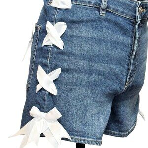 Coquette Ribbon & Bows Denim Shorts
